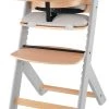 Kinderkraft Enock Grijs/Naturel Houten Kinderstoel Met Zitverkleiner KHENOC0PGRY0000