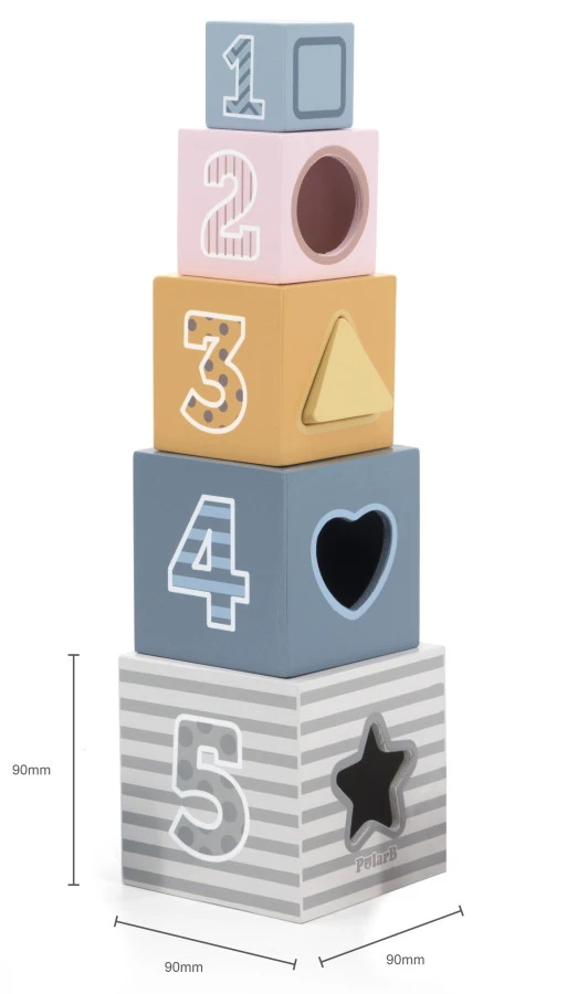 PolarB 2-in-1 Houten Stapelblokken En Vormenstoof 44016 8 PolarB 2-in-1 Houten Stapelblokken En Vormenstoof 44016 - Afbeelding 8