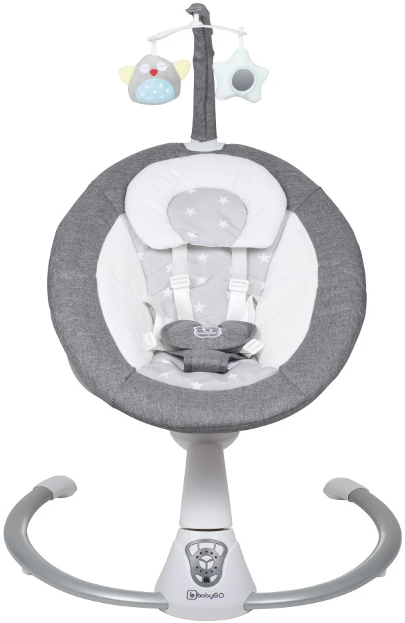 Babygo Homey Set Grey/White Babyschommel En Kinderstoel 19024 6 Babygo Homey Set Grey/White Babyschommel En Kinderstoel 19024 - Afbeelding 6