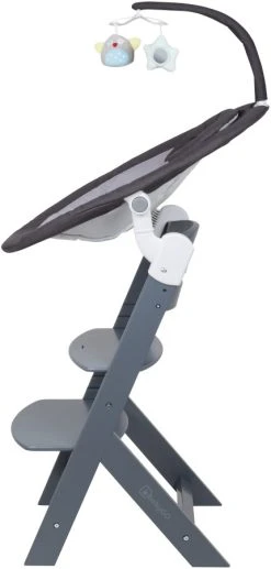 Babygo Homey Set Black/Grey Babyschommel En Kinderstoel 19012 -BabyWereldNederland babygo homey set dark greygrey babyschommel en kinderstoel 19012 4