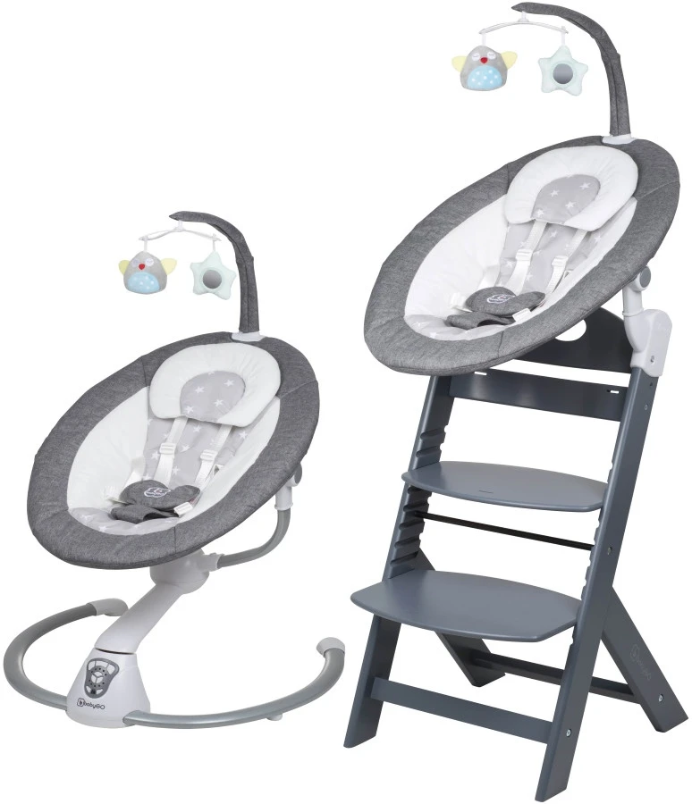 Babygo Homey Set Grey Babyschommel En Kinderstoel 19022 1 Babygo Homey Set Grey Babyschommel En Kinderstoel 19022