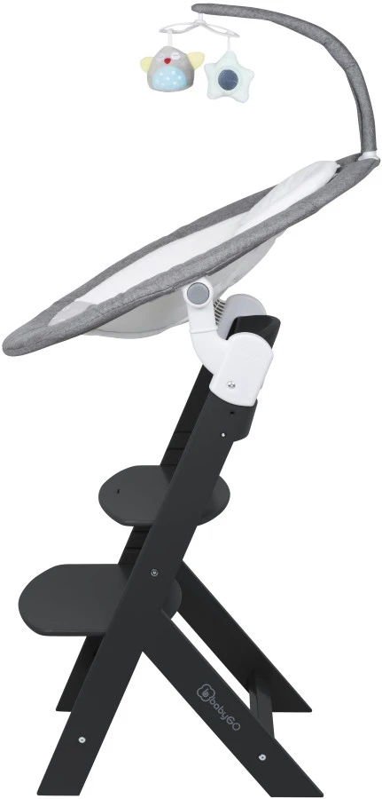 Babygo Homey Set Grey/Black Babyschommel En Kinderstoel 19023 4 Babygo Homey Set Grey/Black Babyschommel En Kinderstoel 19023 - Afbeelding 4