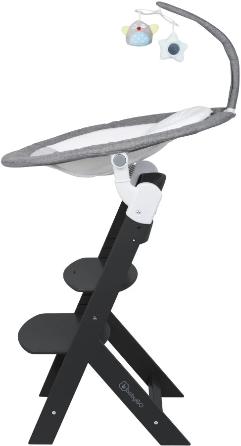 Babygo Homey Set Grey/Black Babyschommel En Kinderstoel 19023 5 Babygo Homey Set Grey/Black Babyschommel En Kinderstoel 19023 - Afbeelding 5