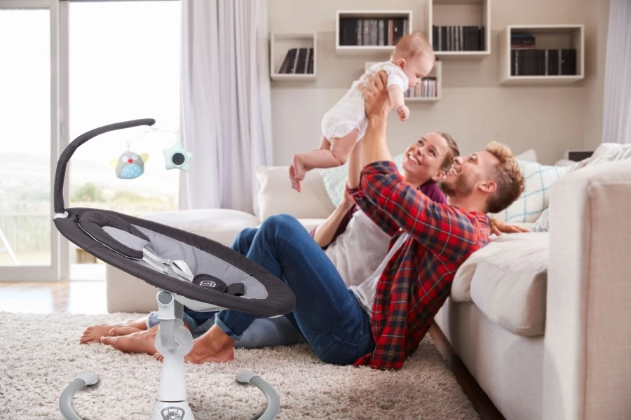 Babygo Homey Set Grey/White Babyschommel En Kinderstoel 19024 16 Babygo Homey Set Grey/White Babyschommel En Kinderstoel 19024 - Afbeelding 16