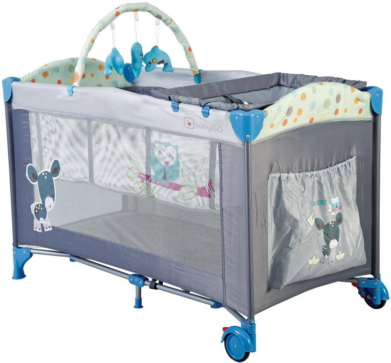 Babygo Sleepwell Blue Campingbed Met Bodemverhoger 4404 2 Babygo Sleepwell Blue Campingbed Met Bodemverhoger 4404 - Afbeelding 2