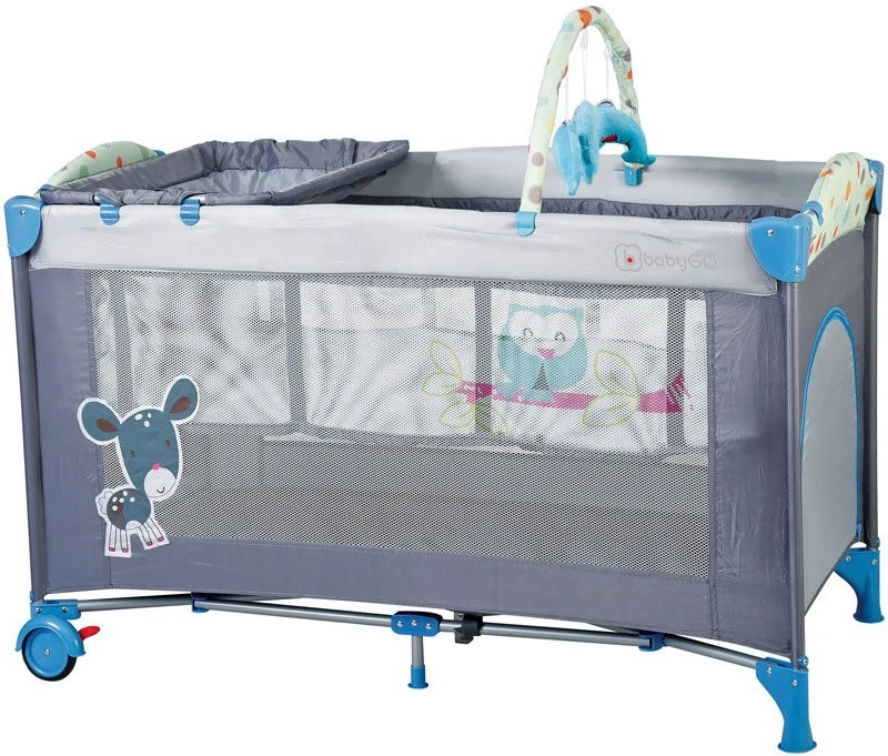 Babygo Sleepwell Blue Campingbed Met Bodemverhoger 4404 1 Babygo Sleepwell Blue Campingbed Met Bodemverhoger 4404