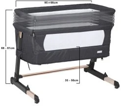 Babygo Together Zwart/Roségoud Wieg Aan Bed 4605 9 Babygo Together Zwart/Roségoud Wieg Aan Bed 4605 -BabyWereldNederland babygo together zwart goud wieg aan bed 4605 1