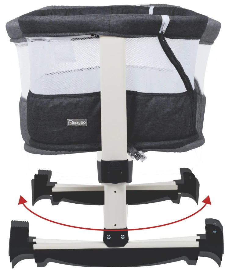 Babygo Vivaldi Dark Grey Wieg Aan Bed 4653 5 Babygo Vivaldi Dark Grey Wieg Aan Bed 4653 - Afbeelding 5