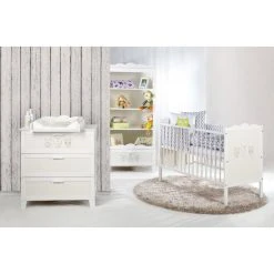 Babykamer Uil Wit: Ledikant, Commode En Open Kast
