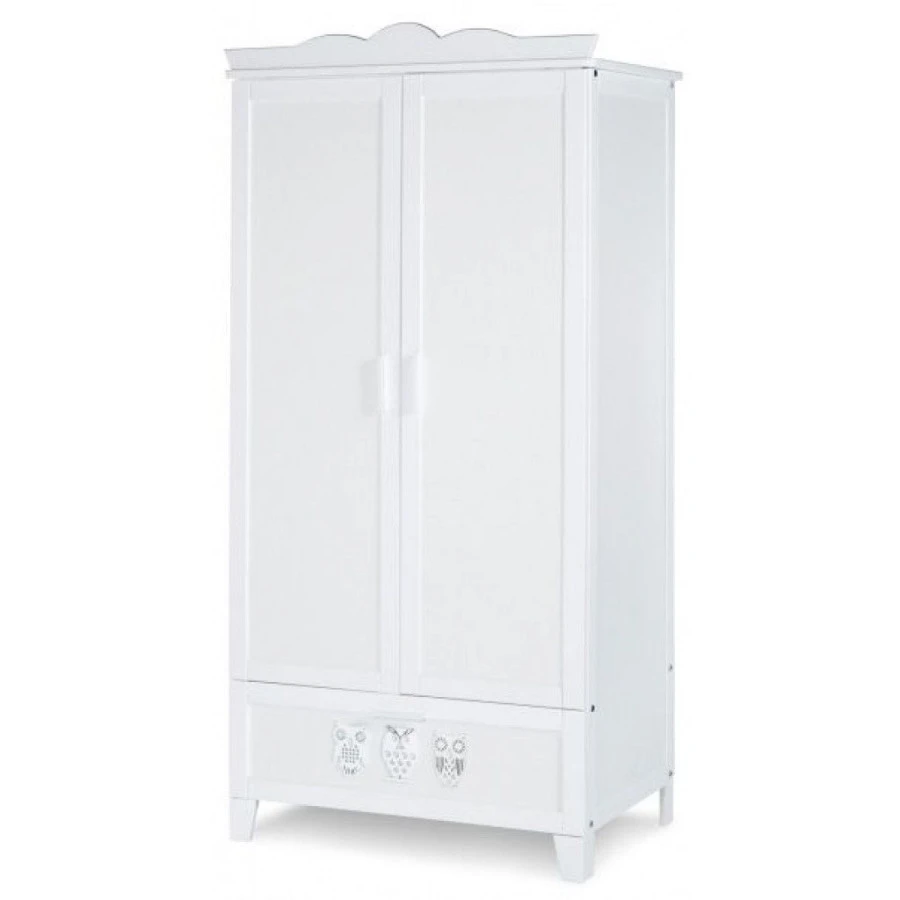 Babykamer Uil Wit: Ledikant, Commode En 2-Deurs Kast 4 Babykamer Uil Wit: Ledikant, Commode En 2-Deurs Kast - Afbeelding 4