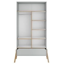 Bellamy Lotta Grey Babykamer: Ledikant/Juniorbed, Commode Met 6 Lades En 2-Deurskast -BabyWereldNederland bellamy lotta grey 2 deurskast loszsz2d 2 2