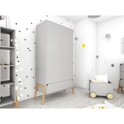 Bellamy Lotta Grey Babykamer: Ledikant/Juniorbed, Commode Met 6 Lades En 2-Deurskast -BabyWereldNederland bellamy lotta grey 2 deurskast loszsz2d 4 2