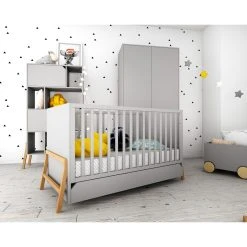 Bellamy Lotta Grey Babykamer: Ledikant/Juniorbed, Commode Met 6 Lades En 2-Deurskast -BabyWereldNederland bellamy lotta grey babykamer 2 5