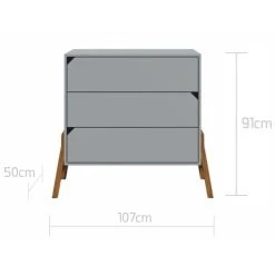 Bellamy Lotta Grey Babykamer: Ledikant/Juniorbed, Commode En 2-Deurskast -BabyWereldNederland bellamy lotta grey commode loszkomo 4 2