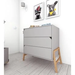 Bellamy Lotta Grey Babykamer: Ledikant/Juniorbed, Commode En 2-Deurskast -BabyWereldNederland bellamy lotta grey commode loszkomo 5 2