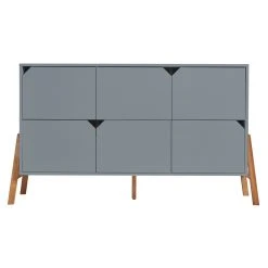 Bellamy Lotta Grey Babykamer: Ledikant/Juniorbed, Commode Met 6 Lades En 2-Deurskast -BabyWereldNederland bellamy lotta grey commode met 6 lades loszko6s 1 2