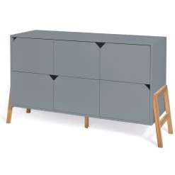 Bellamy Lotta Grey Babykamer: Ledikant/Juniorbed, Commode Met 6 Lades En 2-Deurskast -BabyWereldNederland bellamy lotta grey commode met 6 lades loszko6s 2 2