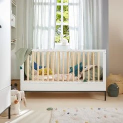 Bellamy Lumi White Babykamer: Ledikant/Juniorbed En Commode -BabyWereldNederland bellamy lumi white 70 x 140 cm ledikant juniorbed lubilo70 8 1