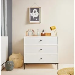 Bellamy Lumi White Babykamer: Ledikant/Juniorbed En Commode -BabyWereldNederland bellamy lumi white commode lubikomo 4 1