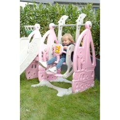 Cangaroo Coco Pink 3-in-1 Glijbaan Speeltoestel 107851 -BabyWereldNederland cangaroo coco glijbaan speeltoestel 02