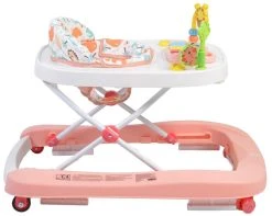 Cangaroo Walker Zoo Pink Loopstoeltje 107480 -BabyWereldNederland cangaroo walker zoo pink 2 in 1 loopstoeltje 1