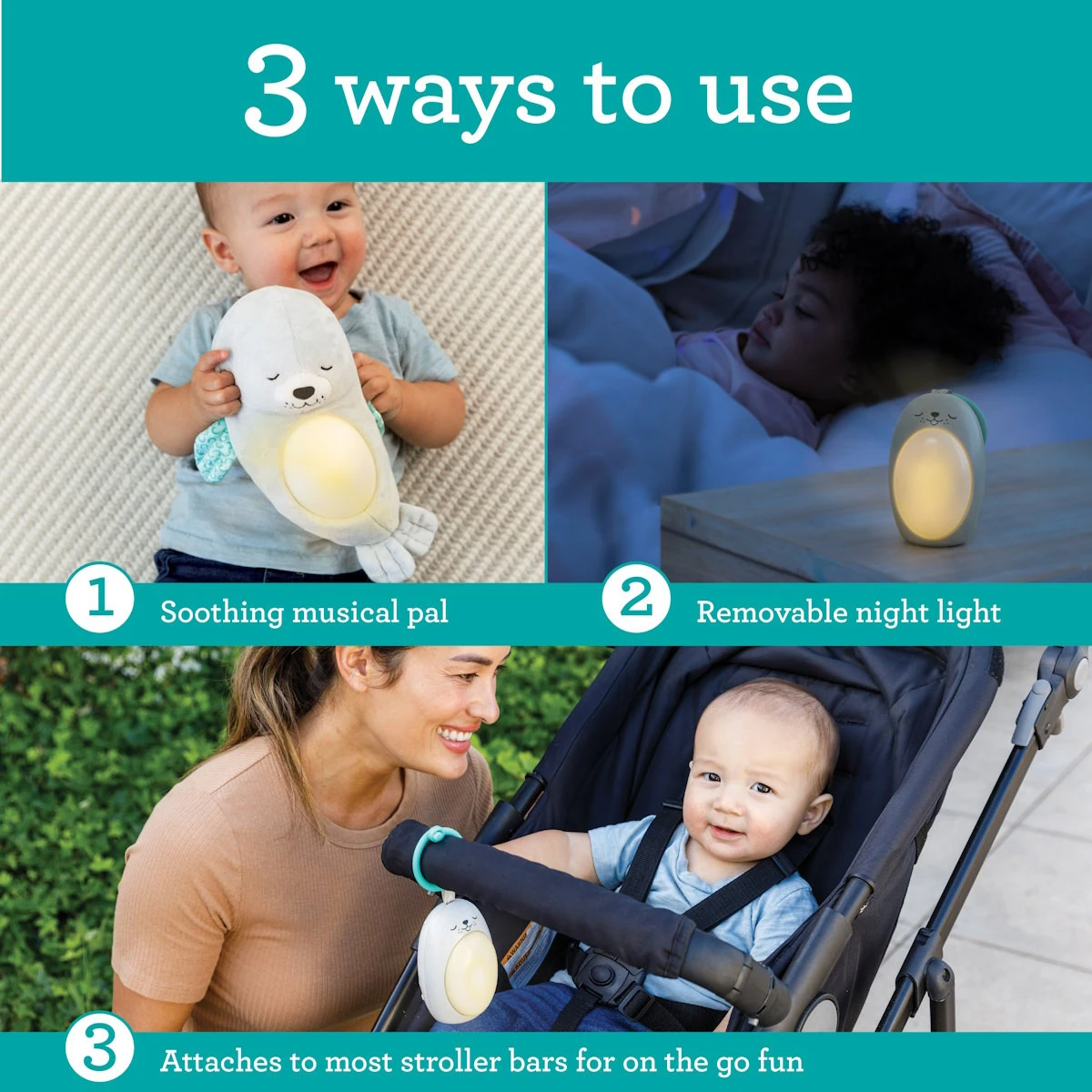 Infantino 3-in-1 Sounds & Lights Soothing Zeehond Nachtlampje BK-302032 2 Infantino 3-in-1 Sounds & Lights Soothing Zeehond Nachtlampje BK-302032 - Afbeelding 2