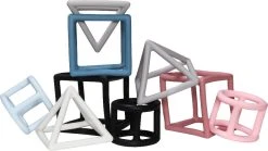 Label Label Roze 3 Stuks Geometrische Silicone Bijtringen LLST-15294 -BabyWereldNederland label label 3 stuks geometrische silicone bijtringen 1