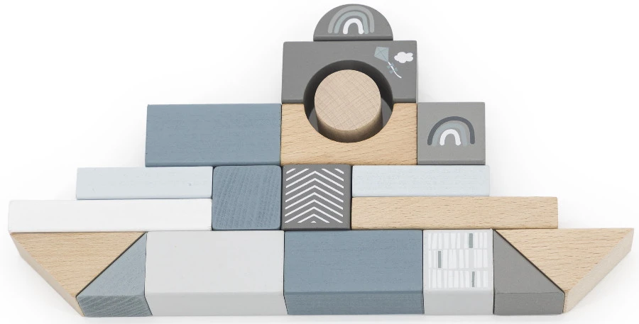 Label Label Blauw 50 Stuks Houten Blokken LLWT-25354 5 Label Label Blauw 50 Stuks Houten Blokken LLWT-25354 - Afbeelding 5