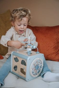 Label Label Nougat Houten Activiteitenkubus LLWT-37131 -BabyWereldNederland label label blauw houten activiteitenkubus llwt 34307 6 1