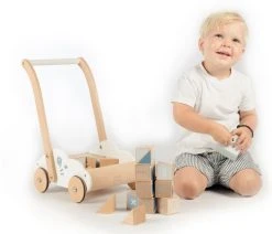 Label Label Blauw Houten Loopwagen Met Blokken LLWT-24678 7 Label Label Blauw Houten Loopwagen Met Blokken LLWT-24678 -BabyWereldNederland label label blauw houten loopwagen met blokken llwt 24678 1