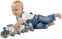 Label Label Blauw Houten Speelgoed Trein LLWT-25170 -BabyWereldNederland label label blauw houten speelgoed trein llwt 25170 2