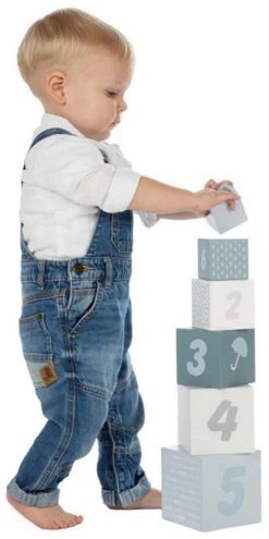 Label Label Blauw Houten Stapelblokken LLWT-25316 -BabyWereldNederland label label blauw houten stapelblokken 3 1