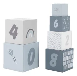 Label Label Blauw Houten Stapelblokken LLWT-25316