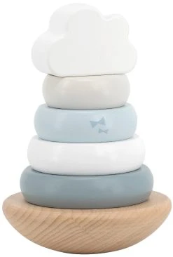 Label Label Lichtblauw Houten Tuimelring Piramide LLWT-25231