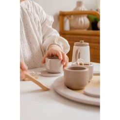 Label Label Nougat Houten Theeservies Set LLWT-37117 -BabyWereldNederland label label nougat houten theeset
