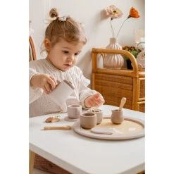 Label Label Nougat Houten Theeservies Set LLWT-37117 -BabyWereldNederland label label nougat houten theeset 1