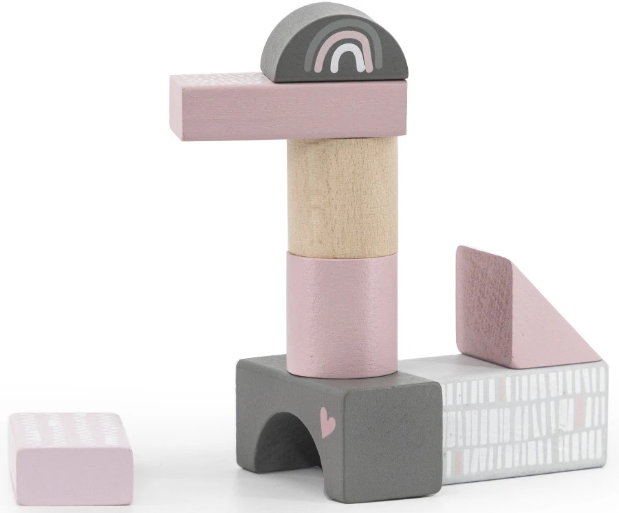 Label Label Roze 50 Stuks Houten Blokken LLWT-25347 2 Label Label Roze 50 Stuks Houten Blokken LLWT-25347 - Afbeelding 2