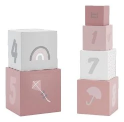 Label Label Roze Houten Stapelblokken LLWT-25309