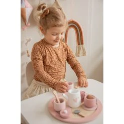 Label Label Roze Houten Theeservies Set LLWT-24838 -BabyWereldNederland llwt 24838 5420067924838 tea set pink 01