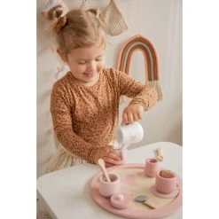 Label Label Roze Houten Theeservies Set LLWT-24838 -BabyWereldNederland llwt 24838 5420067924838 tea set pink 02