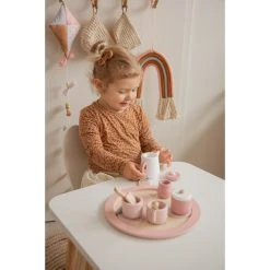 Label Label Roze Houten Theeservies Set LLWT-24838 -BabyWereldNederland llwt 24838 5420067924838 tea set pink 03