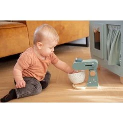 Label Label Groen Houten Keukenmixer LLWT-24913 -BabyWereldNederland llwt 24913 food processor green 01 1