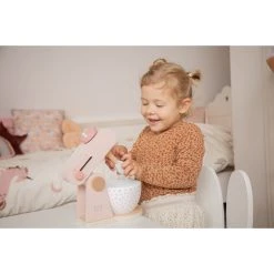 Label Label Roze Houten Keukenmixer LLWT-24937 -BabyWereldNederland llwt 24937 5420067924937 food processor pink 08