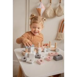 Label Label Roze Houten Speelgoed Trein LLWT-25163 -BabyWereldNederland llwt 25163 5420067925163 stacking train pink 04