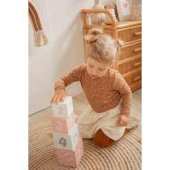 Label Label Roze Houten Stapelblokken LLWT-25309 -BabyWereldNederland llwt 25309 5420067925309 stacking blocks numbers pink 01