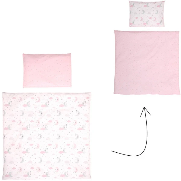 Lorelli Eva Pink Moons & Stars 5-delige Set Voor Wieg En Ledikant 2080114-5201 1 Lorelli Eva Pink Moons & Stars 5-delige Set Voor Wieg En Ledikant 2080114-5201