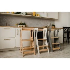 Luna Toys Wit Houten Leertoren Keukenhulp LU-00552 -BabyWereldNederland luna toys nature houten leertoren keukenhulp 9503009900 lifestyle 2 1