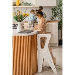 Luna Toys Wit Houten Leertoren Keukenhulp LU-00552 -BabyWereldNederland luna toys wit houten leertoren keukenhulp 4