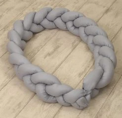 MamaLoes Amy Pure Grijs 2-in-1 Babynest En Braided Bedbumper 80661 -BabyWereldNederland mamaloes amy pure grijs 2 in 1 babynest en braided bedbumper 80661 6