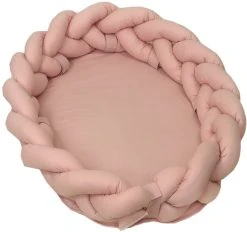 MamaLoes Amy Pure Roze 2-in-1 Babynest En Braided Bedbumper 80662 -BabyWereldNederland mamaloes amy pure roze 2 in 1 babynest en braided bedbumper 80662 1